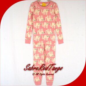 NWT Hanna Andersson Organic Long Johns Pajamas Halloween Cats Print 100 4T 4
